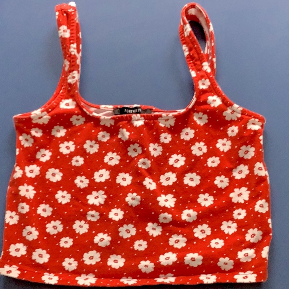 Red floral Tank Top Forever 21